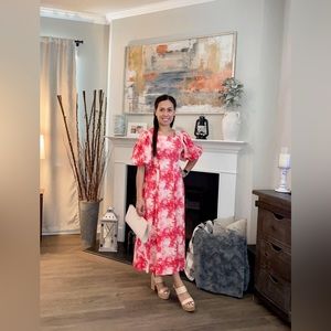 PUFF SLEEVE ITALIAN SILK DRESS